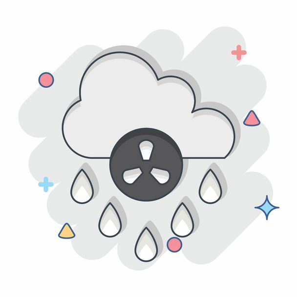 Icon Acid Rain. related to Environment symbol. Comic Style. simple illustration. conservation. earth. clean - ベクター画像