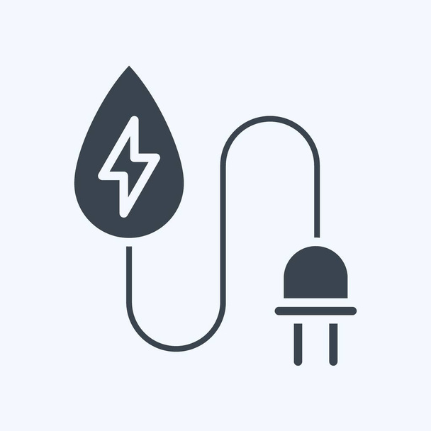 Icon Water Energy. related to Environment symbol. glyph style. simple illustration. conservation. earth. clean - Vektor, obrázek