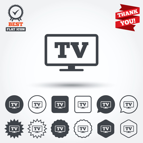 Widescreen TV sign icons - Διάνυσμα, εικόνα