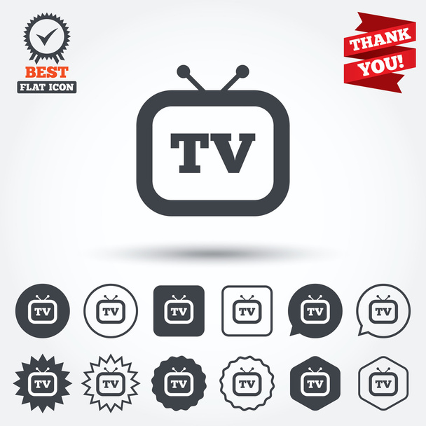 Retro TV sign icons - Vector, Imagen