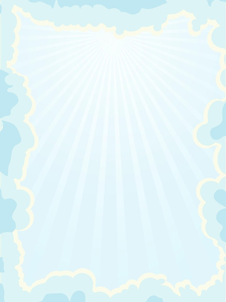 Background with clouds and sun. vector - Vektor, obrázek