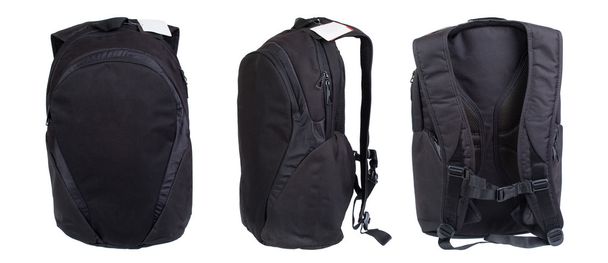 Black backpack isolated on white. Product studio shots - Photo, Image