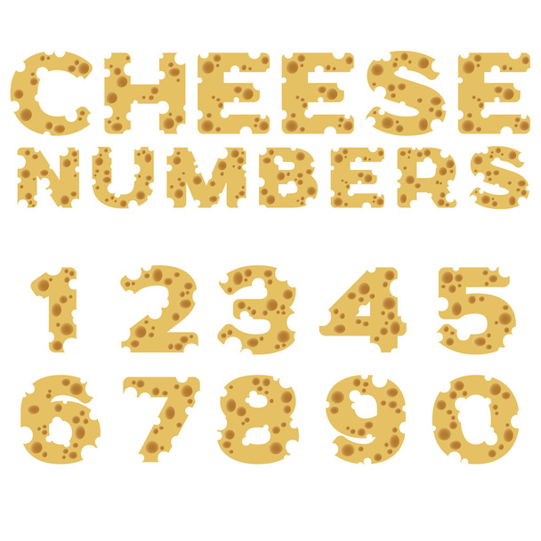 Čísla z sýra v plochý design - Vektor, obrázek