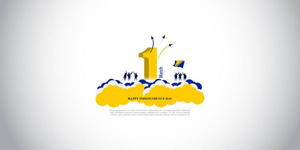 Illustrazione vettoriale del giorno della felice indipendenza Bosnia-Erzegovina - Vettoriali, immagini