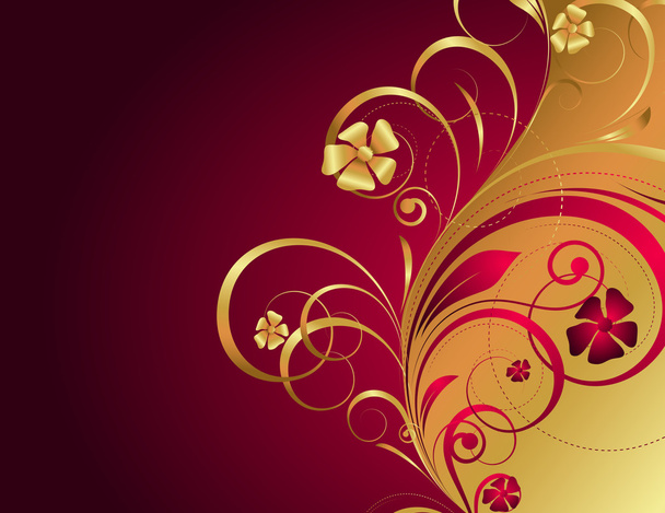 Royal Golden Floral Background - Vettoriali, immagini