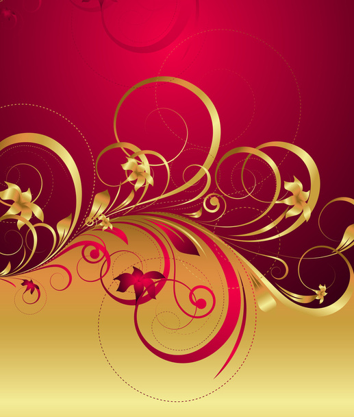 Royal Golden Floral Background - Vecteur, image