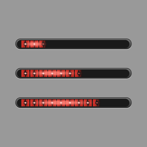 barras vermelhas do progresso
 - Vetor, Imagem