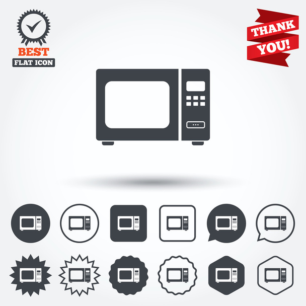 Microwave oven sign icons - Wektor, obraz