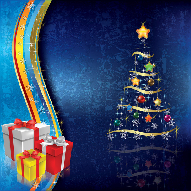 Abstract Ιστορικό Χριστούγεννα με δέντρο - Διάνυσμα, εικόνα