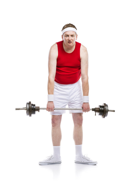 Bodybuilder tries to lift a weight. - Fotografie, Obrázek