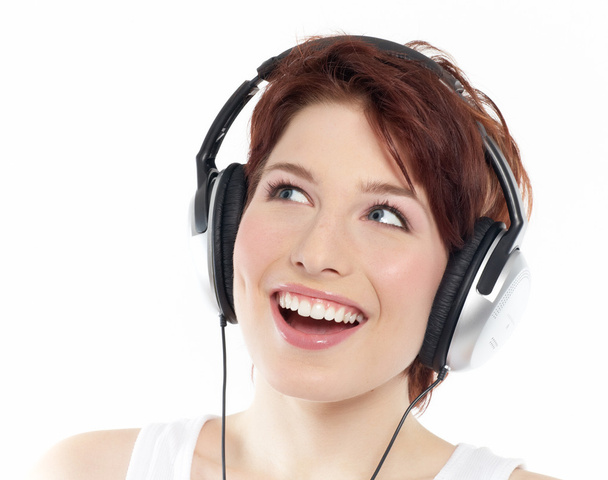 Girl In Headphones - Zdjęcie, obraz