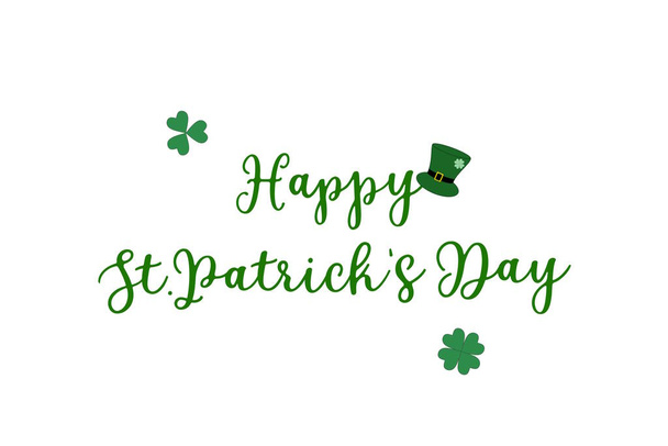 Happy St.Patrick's Day decoration text element on white background. - Foto, afbeelding