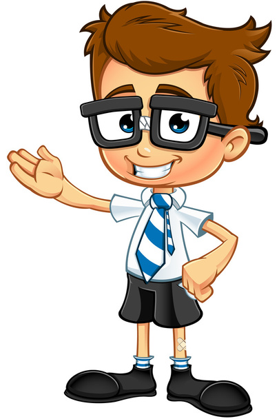 Smart Boy Character - Vector, Image