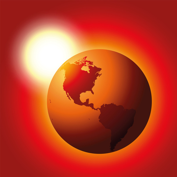 Global Warming Red Planet Earth - Vector, Image