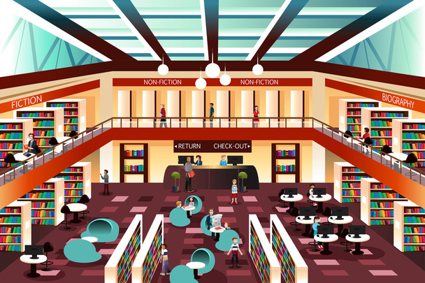 Modern looking library - Vector, Image