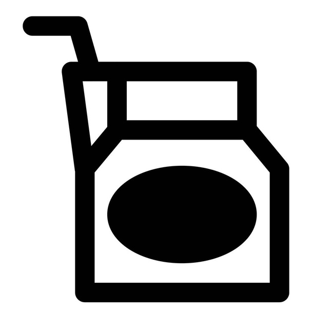 Kertakäyttöinen avoin maitopaketti oljilla - Vektori, kuva