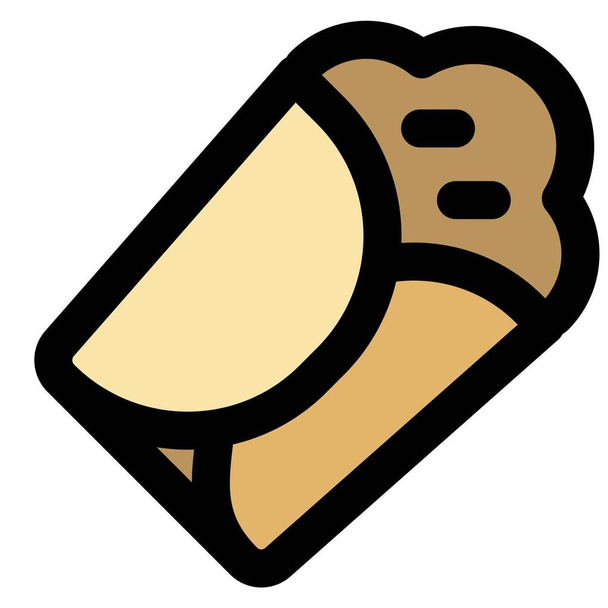 Вкусный французский блинчик с начинкой - Вектор,изображение