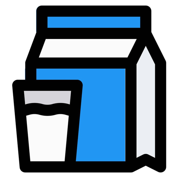 Vetro pieno di latte biologico - Vettoriali, immagini