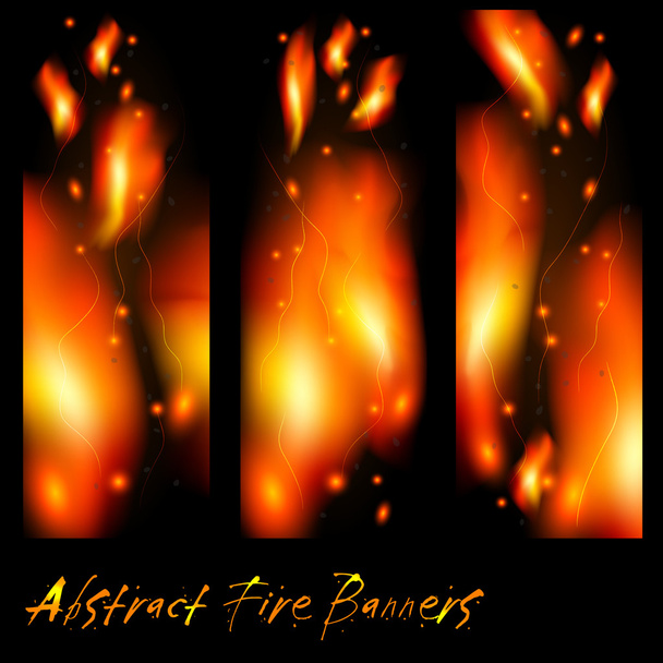 Abstract banners with flashes of flame - Vector, Image