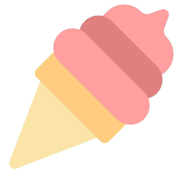 Yummy twisted soft serve ice cone. - Vector, Image