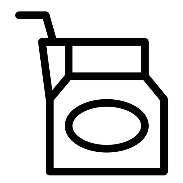 Pacchetto di latte aperto usa e getta con paglia - Vettoriali, immagini