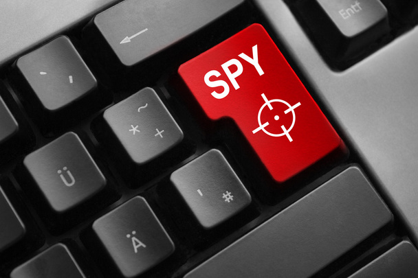 keyboard red button spy crosshair - Foto, Bild