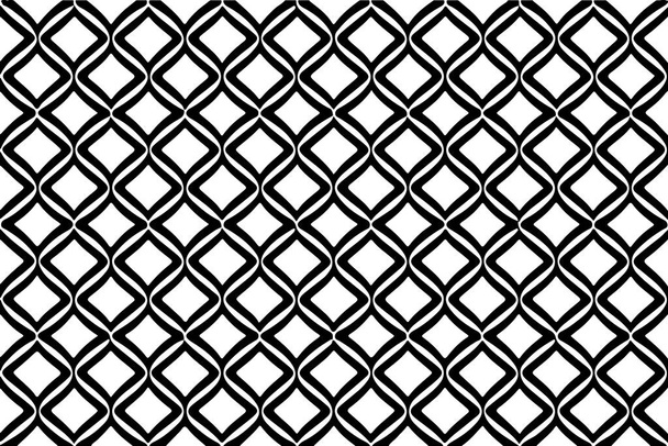 Seamless Pattern with Black Rhombus on White Background. - Vektor, kép