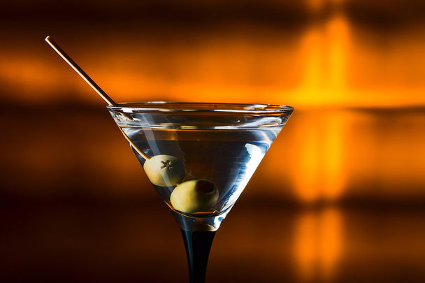 dry martini with olives  - Photo, Image
