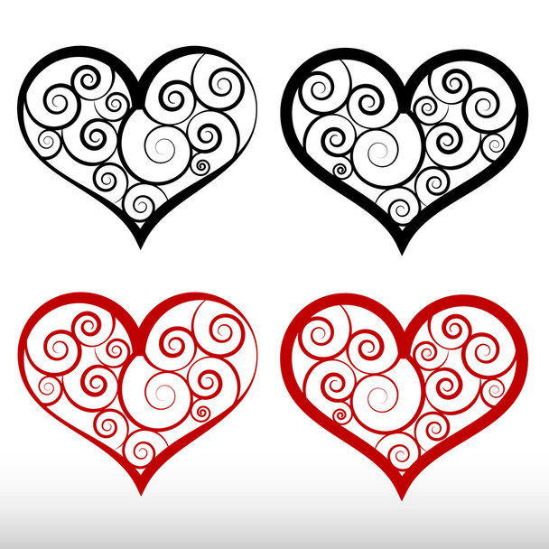 Set of symbol heart, vector - Vektori, kuva