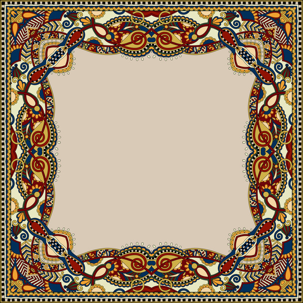 floral vintage frame, ukrainian ethnic style. Vector illustratio - Vector, Image
