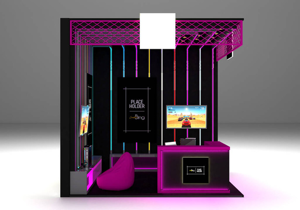Creative stand design. exhibition stand template. 3D Render - Photo, Image