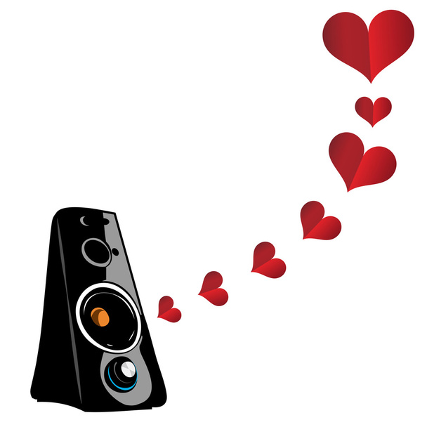 Love and music. Romantic music - Vector, imagen