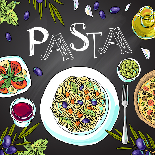 italian pasta - Вектор,изображение