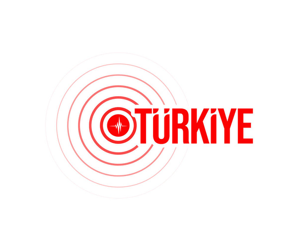 Σεισμικός σεισμός και κείμενο Τουρκίας. Προστατευτικά δαπέδων, αρχική σχεδίαση αυτοκόλλητου φορέα. - Διάνυσμα, εικόνα