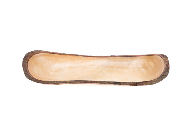 Contenedor, bandeja, forma de cáscara de nuez hecha de woo
 - Foto, imagen