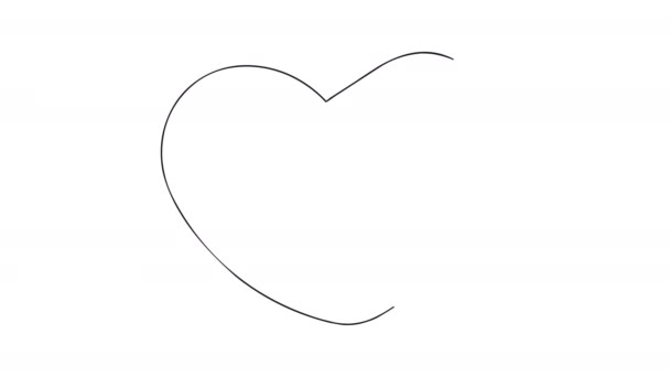 Animated illustration of hand drawn arrow piercing heart on white background - Filmagem, Vídeo