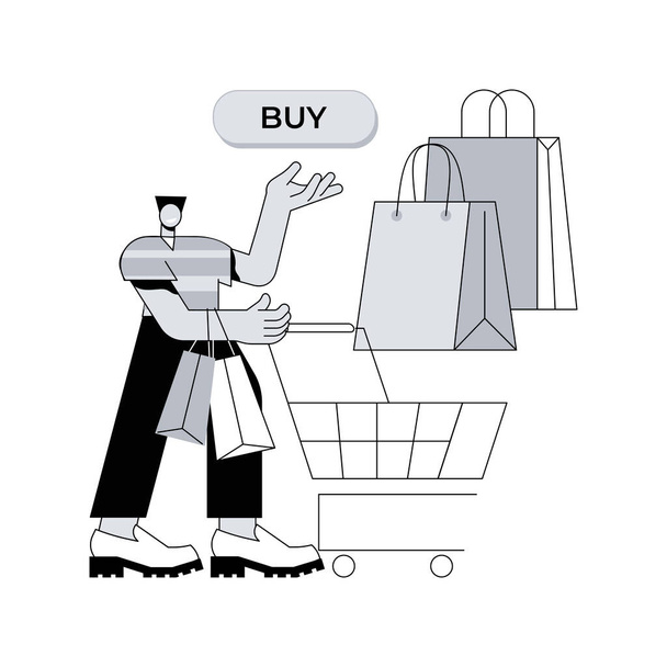 Vásárlási szokások elvont koncepció vektor illusztráció. Fogyasztói szokások generálása, marketing kutatás, millenniumi vásárlási preferencia, vásárlás, szokásos vásárlási viselkedés elvont metafora. - Vektor, kép