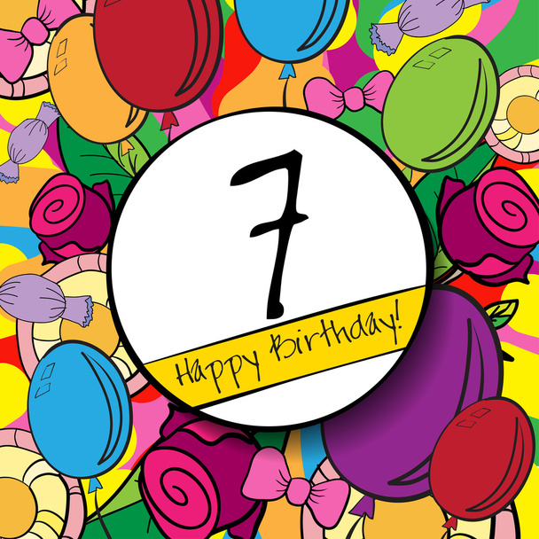 7 Happy Birthday background - Vector, Image