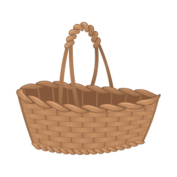 Empty wicker basket on white background - Vector, Image