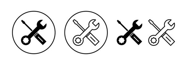 Reparaturwerkzeuge Symbolvektor für Web-und mobile App. Werkzeugzeichen und Symbol. -Symbol setzen. Schraubenschlüssel und Schraubenzieher. Service - Vektor, Bild