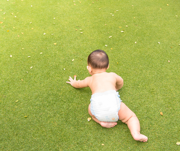 Bébé garçon en action au parc
 - Photo, image