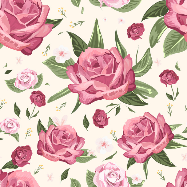romantic seamless floral pattern - Vector, imagen