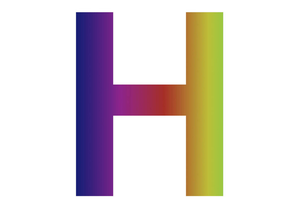 Lettera H dell'alfabeto fatto con i colori dell'arcobaleno, con rosa, blu, rosso, giallo, verde isolato con uno sfondo bianco - Foto, immagini