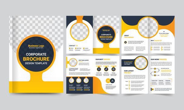 brochure template for business presentation. trifold booklet. vector illustration - Vektör, Görsel
