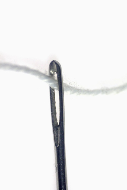 Needle with thread on white background - Photo, Image