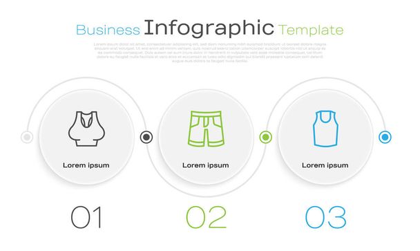 Set line Undershirt Short or pants and . Business infographic template. Vector. - Vector, imagen