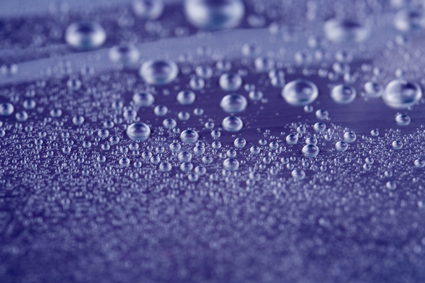 Drops of water on blue background - Φωτογραφία, εικόνα