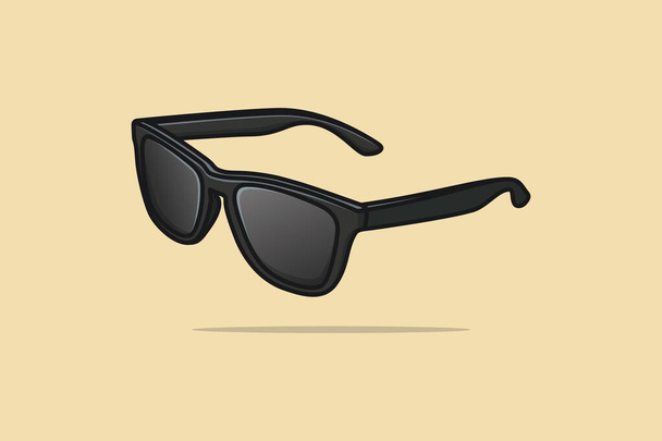 Summer Shiny Sun Glasses vector illustration. Summer glasses object icon concept. Summer fashion glasses with shadow vector design. Sunglasses icon with flat style design on brown background. - Vector, Image