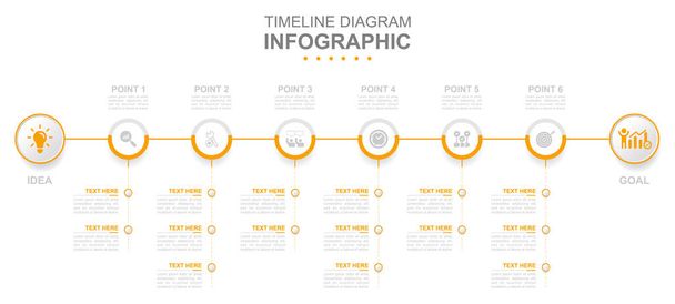 Infographic business template. 5 Steps modern Timeline diagram calendar with circle and topics. Concept presentation. - Vektör, Görsel