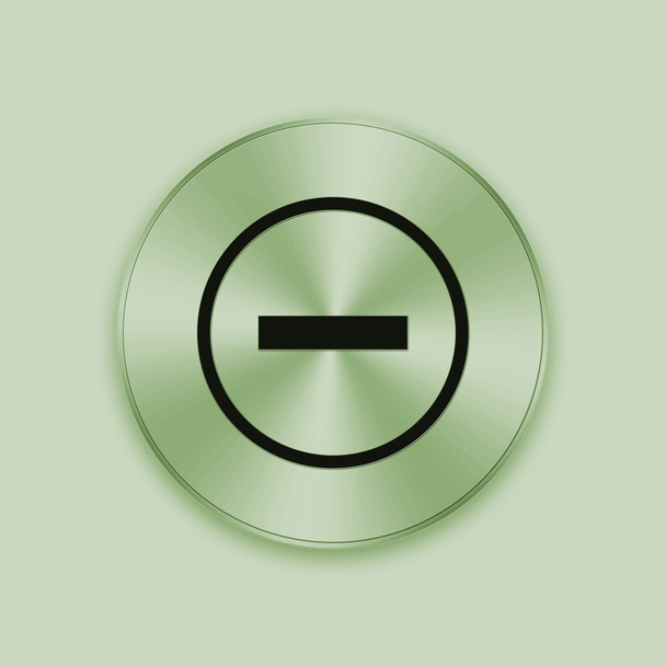 Πράσινο μεταλλικό κουμπί με το εικονίδιο "Διαγραφή" - Φωτογραφία, εικόνα